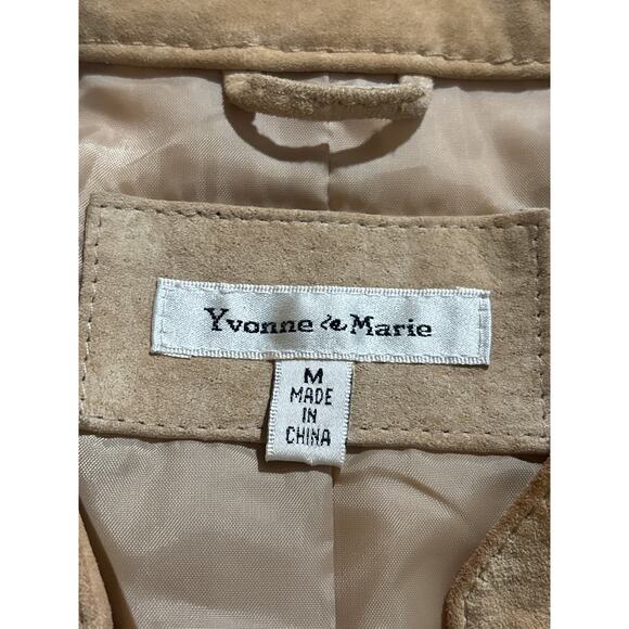 Yvonne Marie Blazer Jacket Women's Medium Brown Leather Royalty Pleated Ruffle - Picture 3 of 11